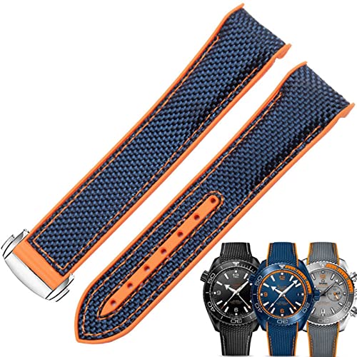 Bracelet montre silicone nylon 20mm 22mm anti-transpiration pour Omega Seamaster