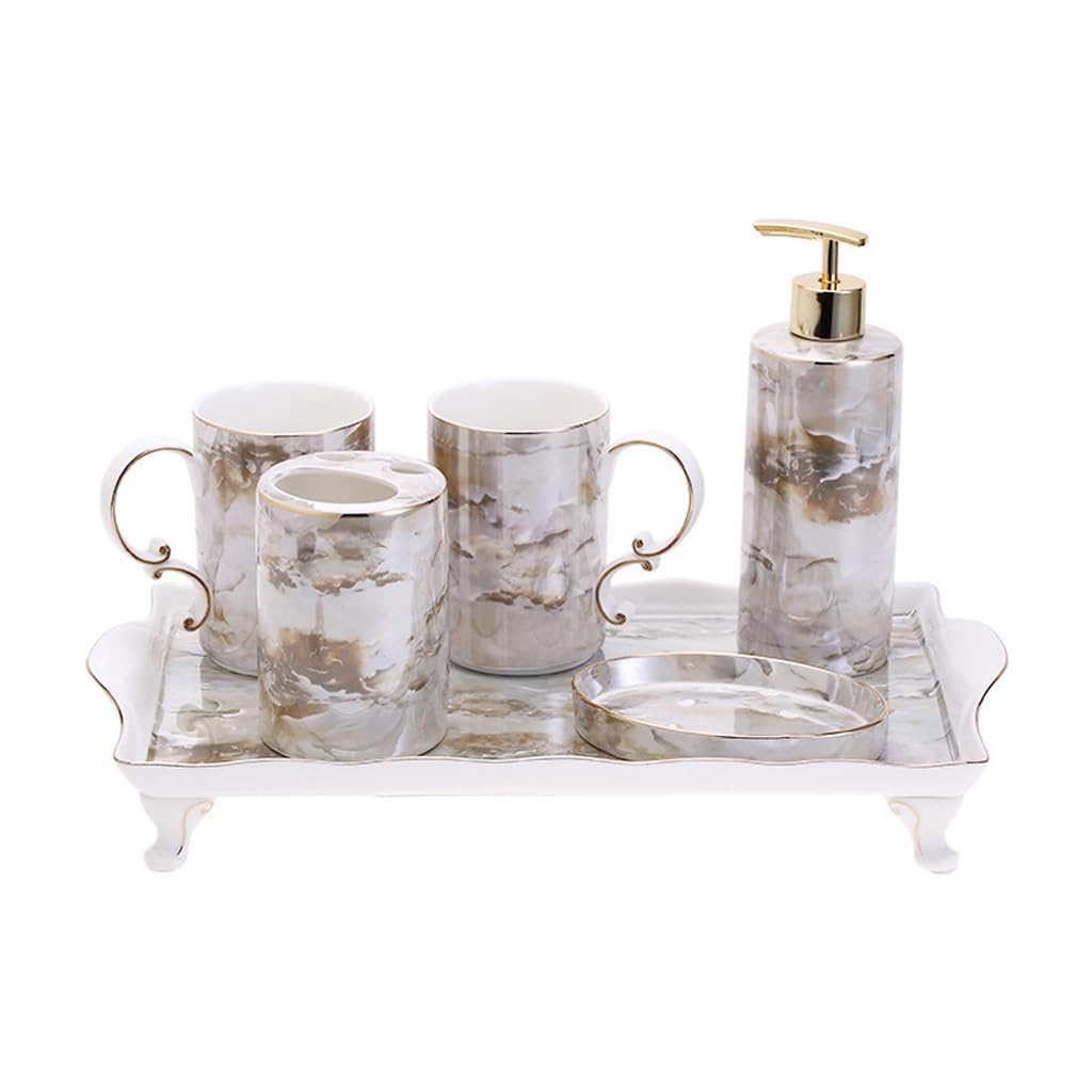 Kit de baño de cerámica con taza de enjuague bucal para renovación de accesorios del hogar