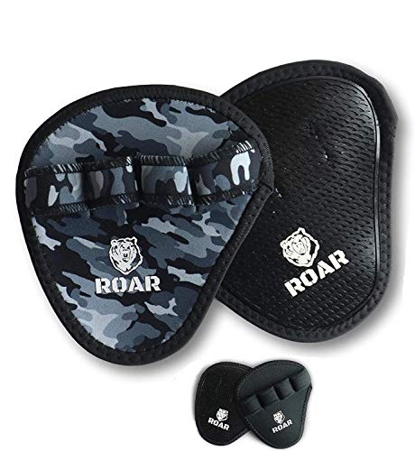 Roar® Guantillas Gimnasio, Grip Pad, Almohadilla Barra Gimnasio, Grip Power Pads, Grip Gym, Grip Gimnasio, Guantes Grip para Gym Hombre Y Mujer Fitness, Calleras Gimnasio, Gloves Gym (Camuflaje)