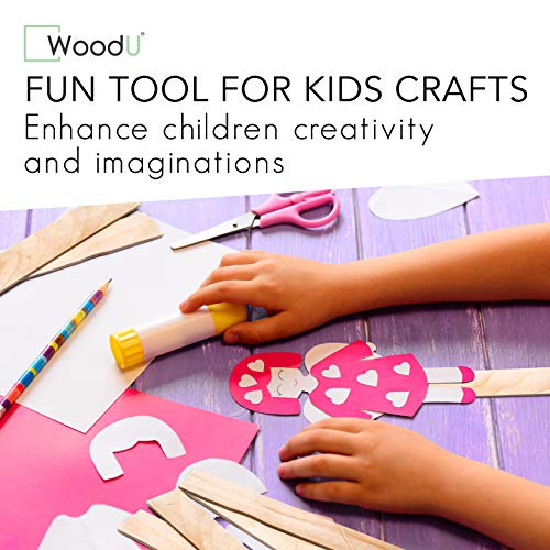 Woodu Paint Craft Sticks 14" Long- Jumbo Popsicle Sticks, (100 Pcs) Bulk Pack, Paddle Popsicle Sticks For Home, Epoxy Or Resin, Wedding, Ice Cream Candy Making Sticks For Kids Education #TOP3