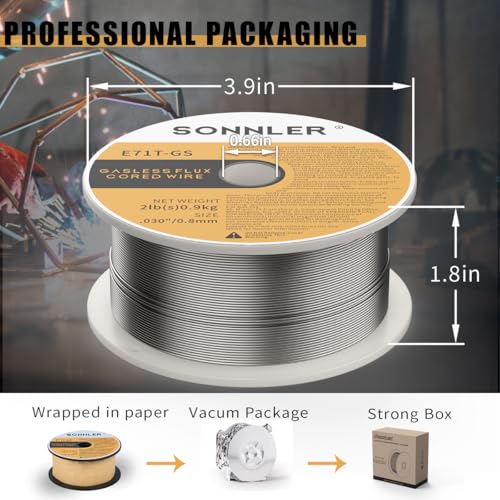 Image of .030 Flux Core Welding Wire, Mig Welding Wire, 2Lbs Low Splatter Mild Steel E71T-GS Wire Compatible With HF Fourney Harbor Welder(3 PACK) | Low Splatter Gasless Carbon Steel Mig Welding Wire Compatible With HF Fourney Harbor Welder