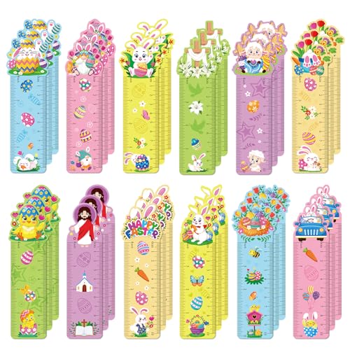 MWOOT 36 Pcs Easter Bookmarks,Double-Side Printing Paper Page Markers Bulk,Cute Bookmark Card Page Clips for Holiday Present,Back to School Supplies for Students Book Lovers Reading Gifts(15x4cm)