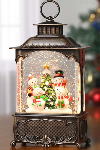 Blansong Snowman Snow Globe Lantern Christmas Decorations Gifts Auto Snowfall