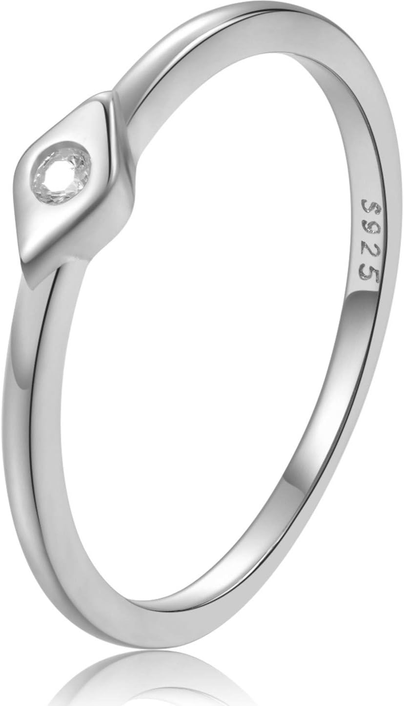 Sterling Silver Evil Eye Dainty Ring