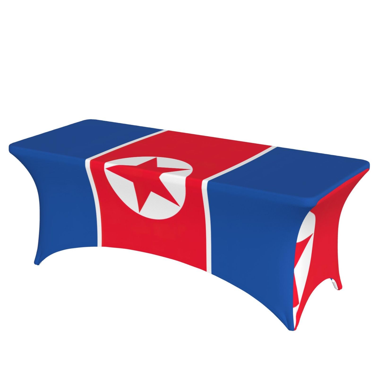 NImongt Korean Flag Print Elastic Rectangular Tablecloth Holidays Family Banquet Wedding Party Table Cover