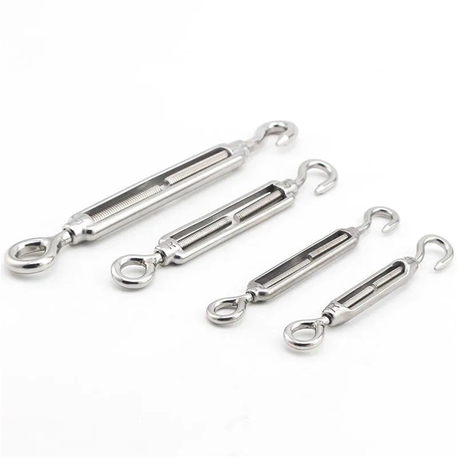 Lot de 5 tendeurs chaîne réglables en Acier Inoxydable 304, M4, M5, M6, M8, M10, Crochets et œillets, tendeur câble métallique, Type Oc Tendeurs(M8)