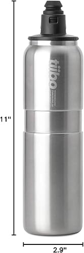 Miniatura 10 de tiibo Botella de agua para bicicleta de acero inoxidable con aislamiento al vacío, doble pared, antideslizante, boquilla deportiva de flujo rápido,