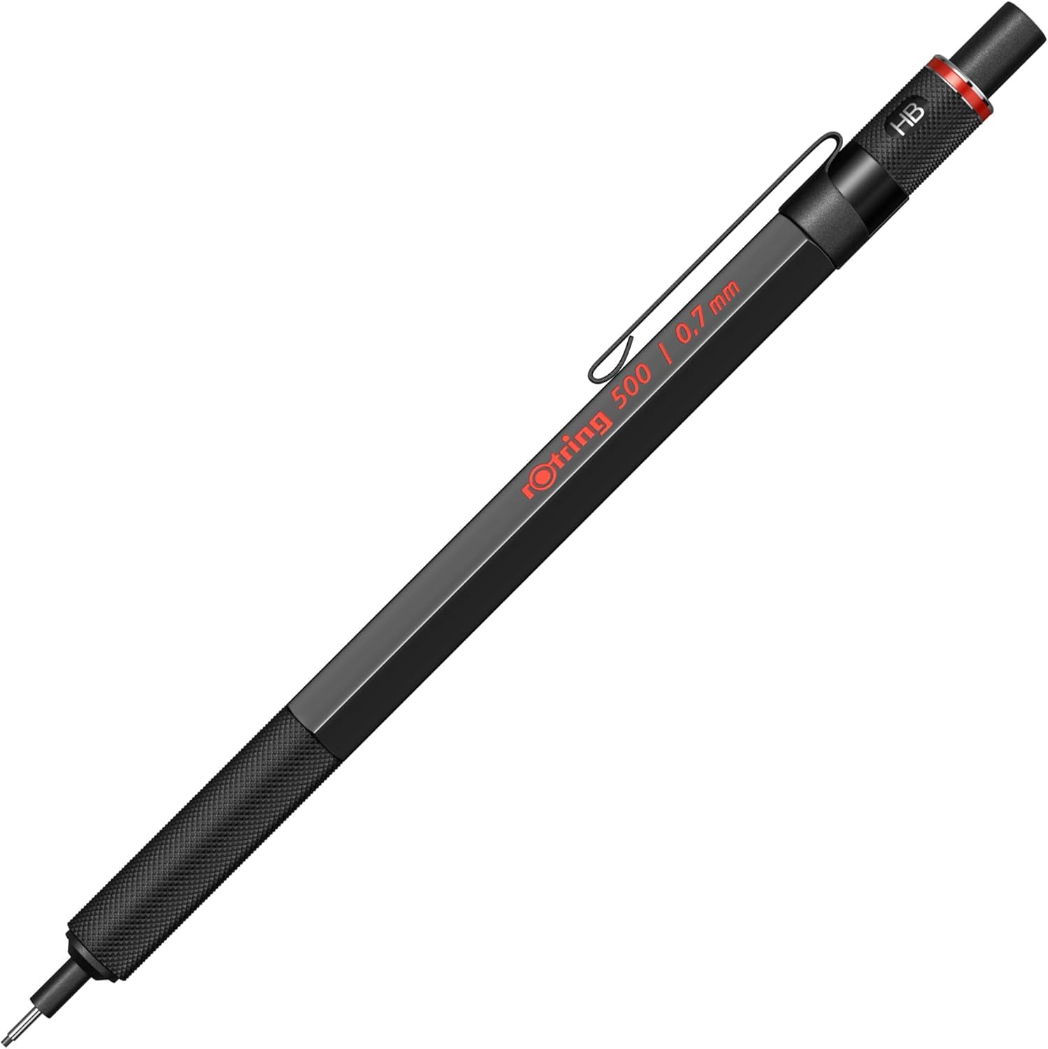 rOtring 500 Mechanical Pencil 0.7mm Black Barrel | Includes A5 Spiral Notebook + 12 HB Leads | Lightweight Drafting Pencil Gift Set | Artist & Designer Tool - Image 4