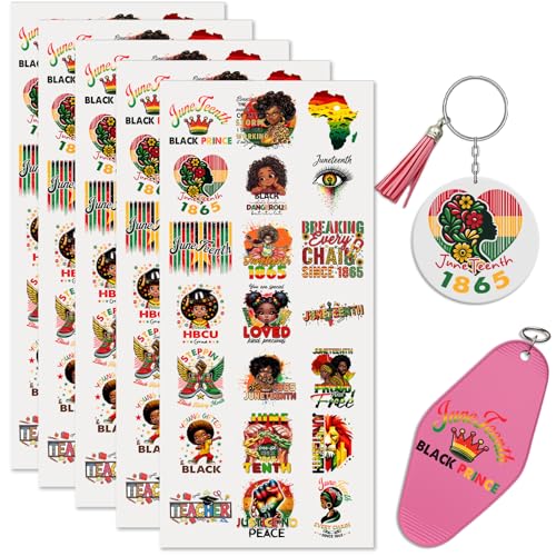 Elewins Juneteenth Sublimation UV DTF �X�e�b�J�[ 105�� ���S�x �J���t�� �L�[�`�F�[���A�y���_���g�A�N���t�g�v���W�F�N�g�p