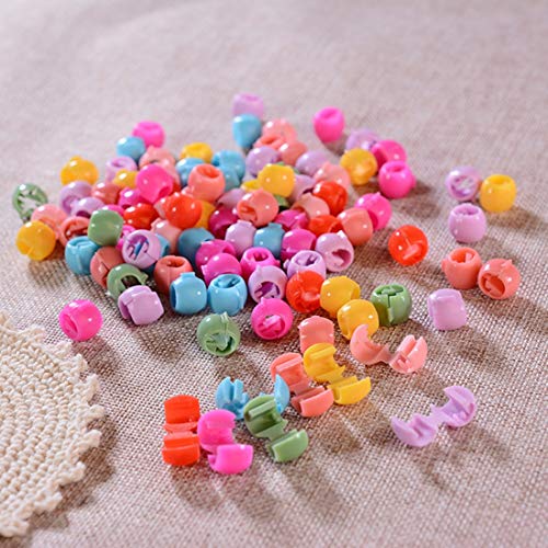 50 Hair Claw Clips Mini Hair Bangs Rainbow Beads Clip Cute Candy Colors Plastic Hairpins Hair Braids Maker Beads Head Wear Hair Accessories For Kids Girls Women #TOP5