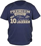 10.Geburtstag Sprüche T-Shirt Kindergeburtstag Junge : Premium Qualität seit 10 Jahren - Kindershirt 10 Geburtstag Deko 10 Jahre Gr: XL= 158-164