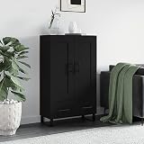 ZQQLVOO Aparador Comedor Aparador Estrecho Mueble Salon Aparador Alto Madera de ingeniería Negro 69,5x31x115 cm