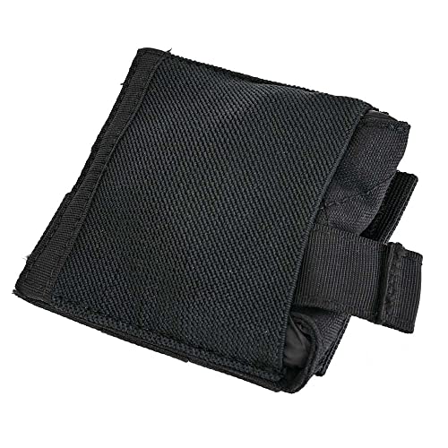 SABADO Micro Molle Dump Pouch,Magazine Utility Pouch Drawstring Ultralight-Mesh Belt Dump Pouches Soft Roll Up Foldable (Black)