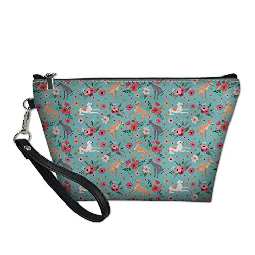 HUGS IDEA Greyhound Flower Fashion Makeup Storage Bag Ladies Travel Waterproof Toiletry Pouch