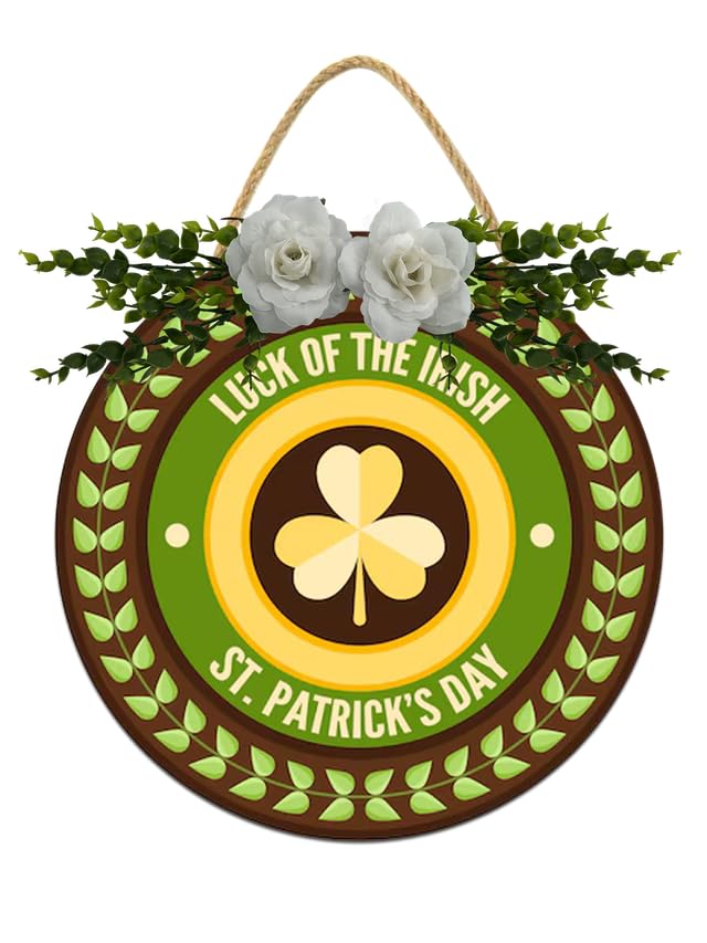 Boylee Luckyof The Irish Sign Wooden Hanging Sign Farmhouse Rustic Door Decoration St. Patrick's Day...