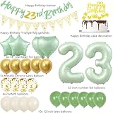 Zoom IMG-1 decorazione 23 anni compleanno verde