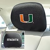 FANMATS NCAA University of Miami Hurricanes Polyester Head Rest Cover