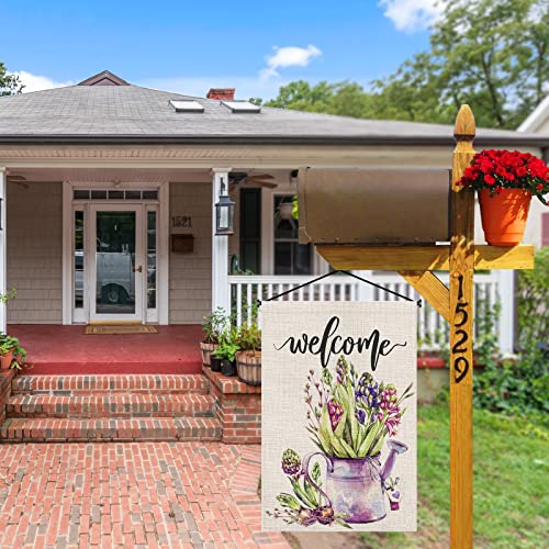 Opulane Welcome Spring Garden Flag 12X18 Inch Double Sided Vertical Burlap Summer Flags Floral Seasonal Outdoor Decor For Yard Farmhouse Rustic House Lawn Patio Wedding Outside (Small) #TOP3