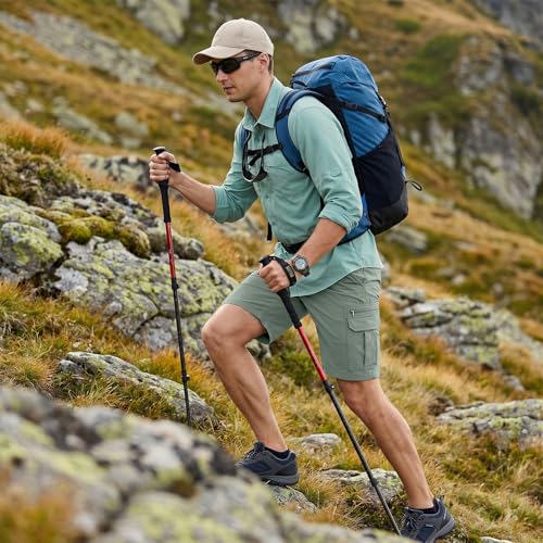 Image of Jessie Kidden Mens Cargo Shorts Expandable Waist Quick Dry Hiking Shorts