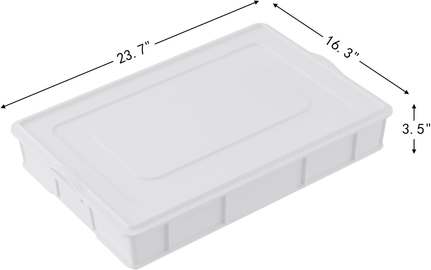 4 Pack Plastic Pizza Proofing Dough Tray, White Stackable Bread Dough Proofing Box with Lid