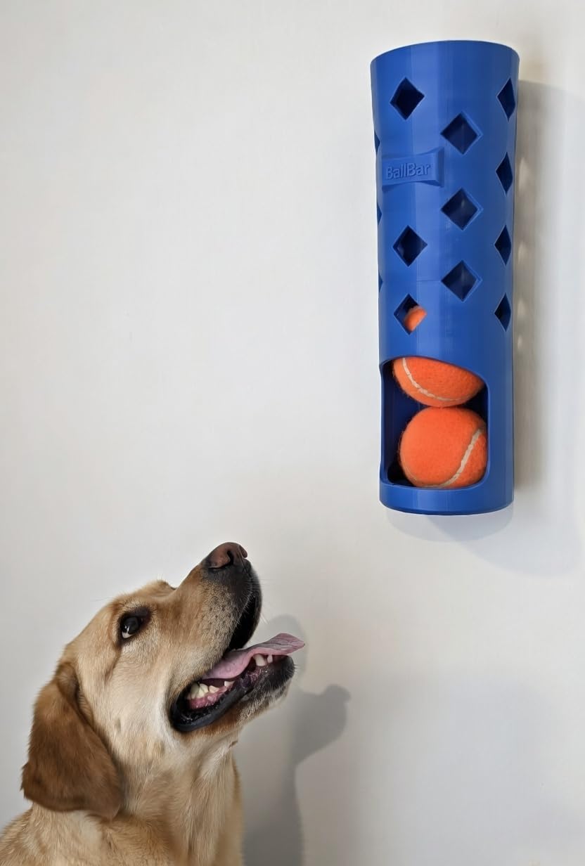 Wall Mounted Tennis Ball Holder for Dogs, Perfect for ball launchers or chuckers