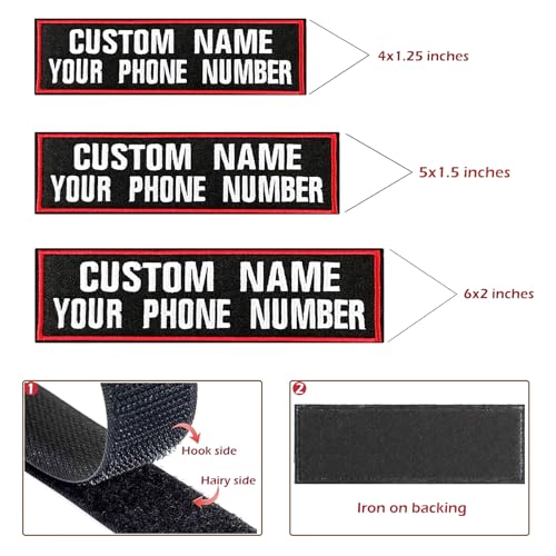 Customized Name Patch, Personalized Removable Tactical Patches with Hook Loop/Iron on, Embroidered Military Name Patches for Dog Harness, Backpacks, Jackets