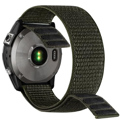 Yooside 20 mm nylonowy pasek do zegarka z pętelką, do Fenix 6S / Fenix 5S / Fenix 7S / Descent Mk2S, niezwykle lekki, szybkoschnący, pasek do zegarka Garmin Fenix 6S Pro / Sapphire (zielony mech)