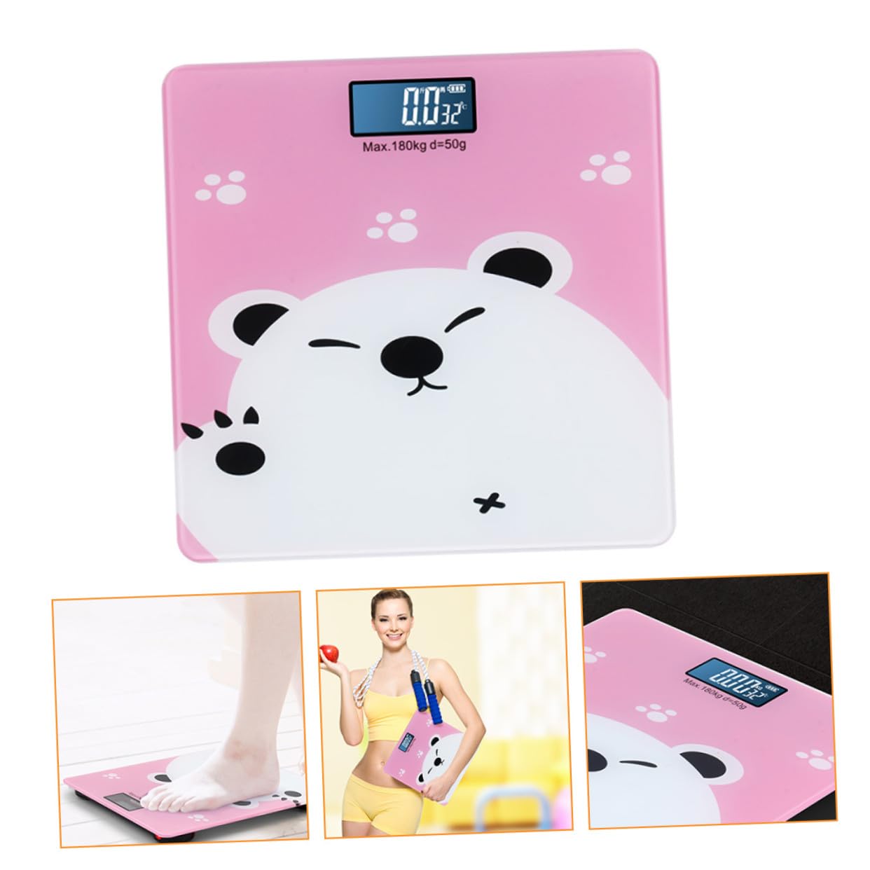 Veemoon Bilancia Digitale per Animali Domestici e Ragazzo Ragazza, Elettronica Sottile Ampio Display Lcd e Rilevatore Temperatura Interna, Portata 180 Kg, Uso Domestico per Ragazzo
