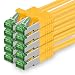 Produktbild Cat7 Netzwerkkabel 10m - Gelb - 10 Stück - Cat 7 Ethernetkabel Netzwerk LAN Kabel Rohkabel 10 Gigabit s - SFTP PIMF LSZH - Patchkabel Rohkabel mit Rj 45 Stecker Cat.6a