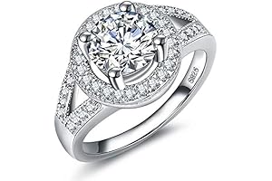 Women Ring with 925 Sterling Silver Round Cut Morganite Gemstone from SWAROVSKI Jewelry