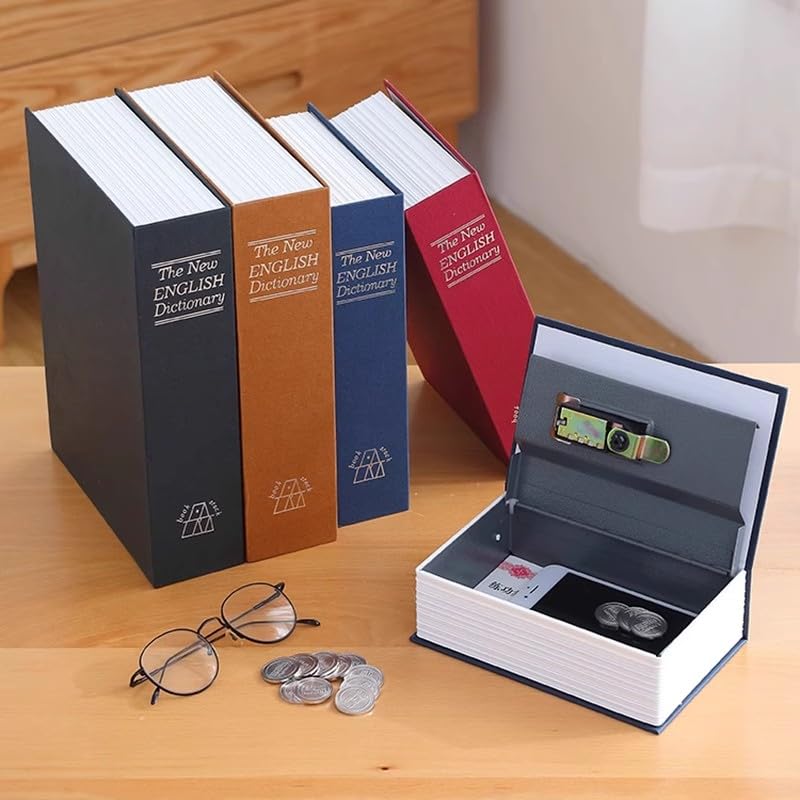 Hidden Safe, Book Safe with Key Lock,Mini Simulation Book Safe Storage Box Money Cash Jewelry Security Lock Case with Keys - Image 4
