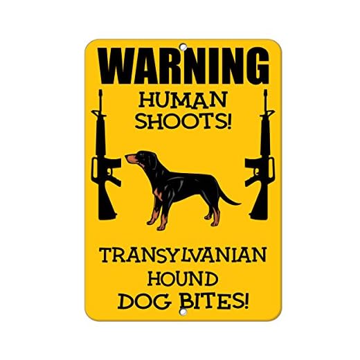 Transylvanian Hound Dog Human Shoots Fun Novelty SignVinyl Sticker Decal 8"