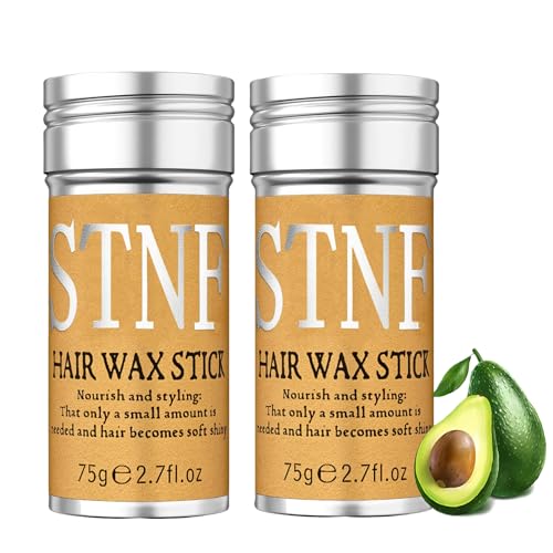 flintronic 2PCS Barra de Cera para el Cabello, Cera para el Pelo, Palo de Goma para el Cabello sin Grasa, Agarre Fuerte, para Pelucas, Pelos Ssueltos, Encrespamiento, Cabello de Bebé (75g)