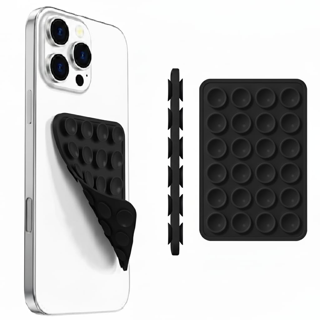 SpiderJuice 1Pc Silicon Double-Sided Rectangle Octopus Suction Sticker Cup Phone Case Mount Anti Slip Hands-Free Sticky Phone Stand Grip Holder Mobile Back Case for Selfies and Videos-image-33