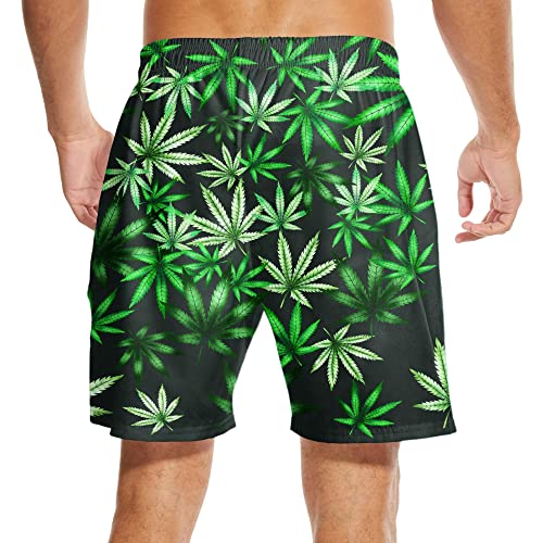 Hawaiian Swim Trunks with Compression Liner Lightweight Beach Board Shorts Soft Tropical Swim Suits for Men4
