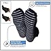 Non Slip Skid Socks with Grips, For Hospital Rehab, Yoga, Pilates, Barre, Traveling, Home Use, Black (Grey Grippy Lines) - Size L/XL, 2 Pairs