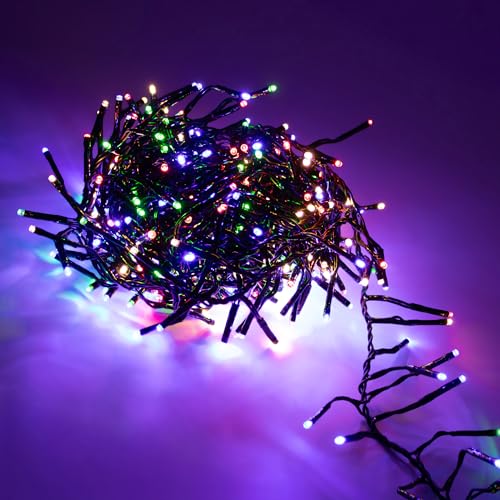 LED Lichterkette bunt für Außen mit Timer und Netzstecker - 384 LED...