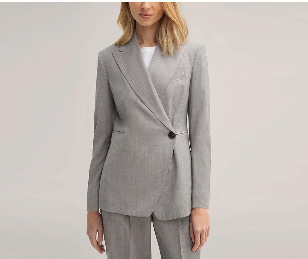 Women’S Peak Lapel One Button Horizontal Striped Blazer and Pants – Business Formal Attire