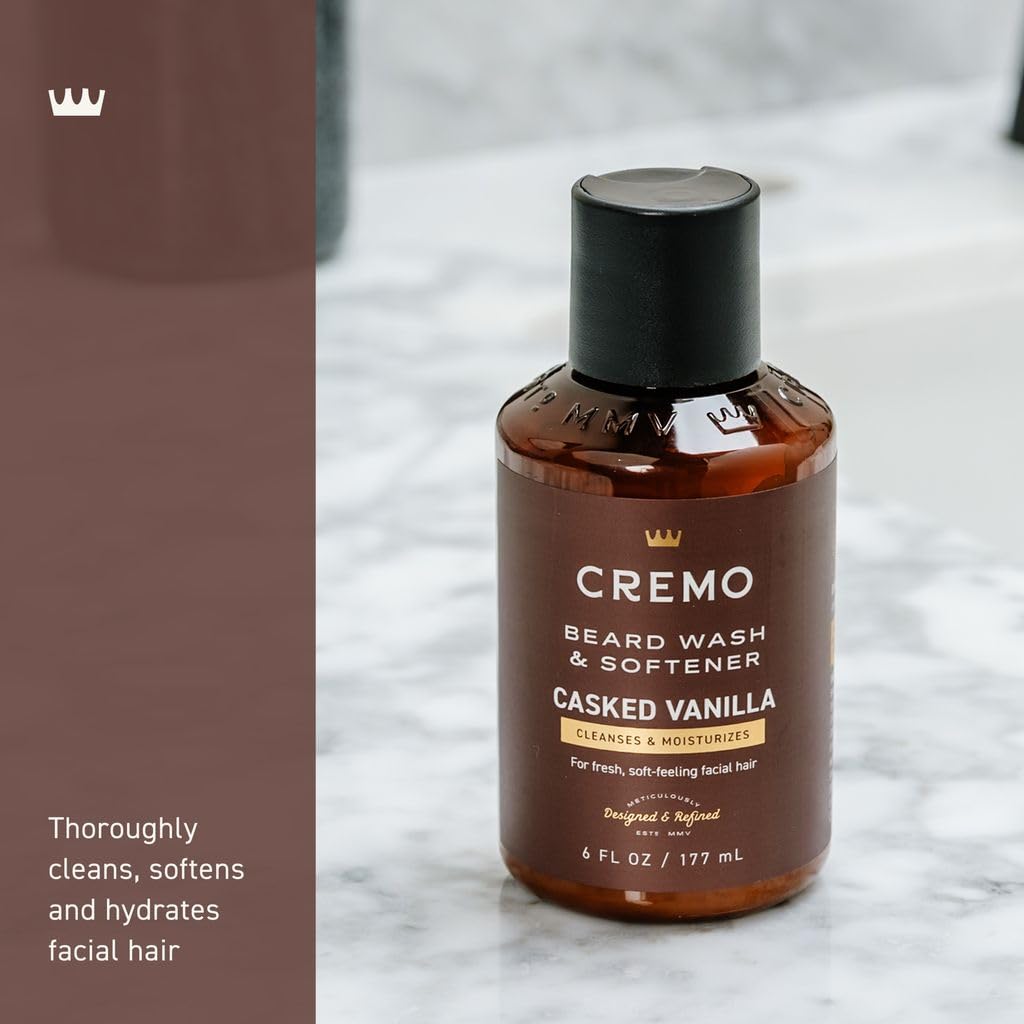 Cremo Casked Vanilla 2n1 Beard Wash & Softener, Specifically Designed to Clean, Moisturize and Soften All Lengths of Facial Hair, 6 Fl Oz - Image 3