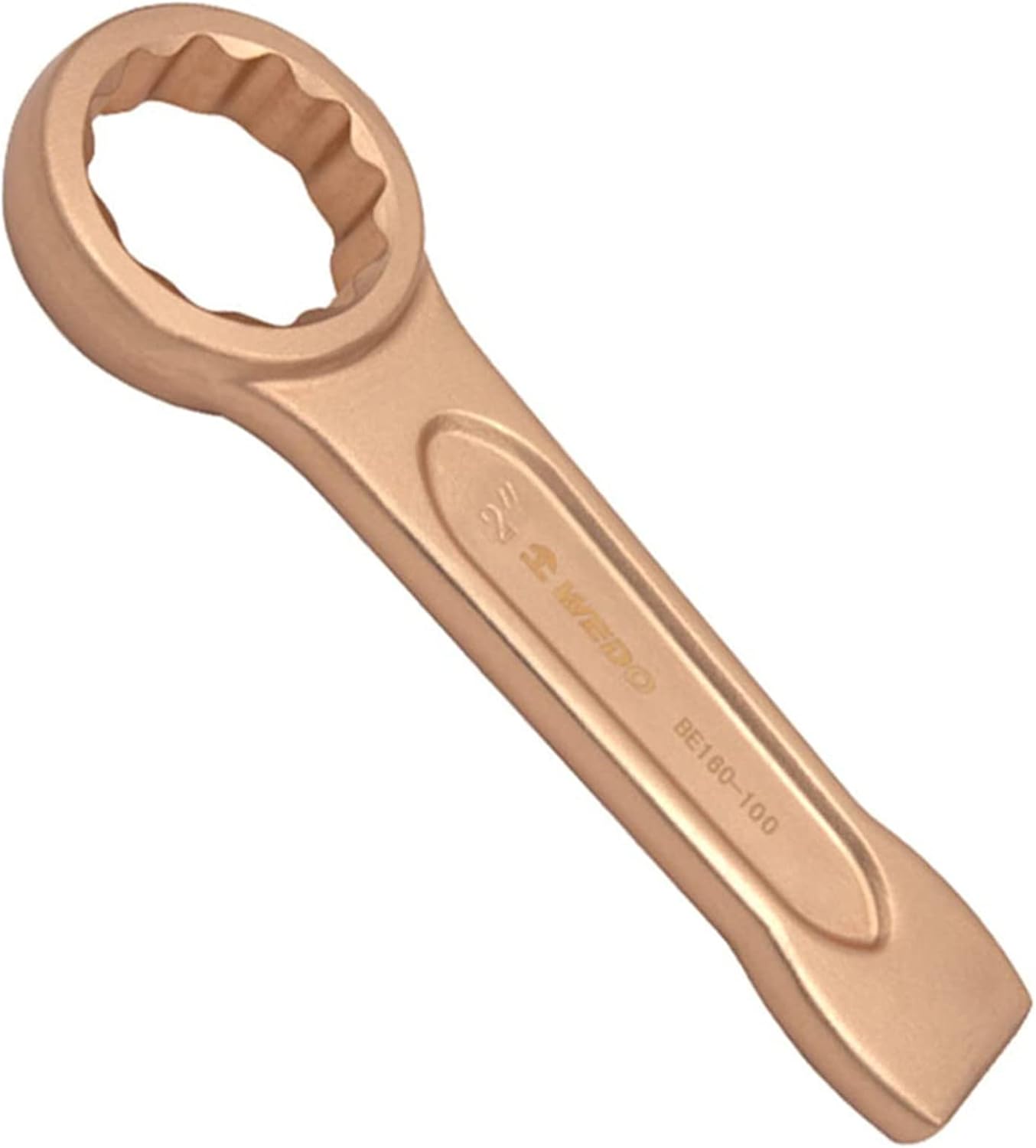 WEDO Non-Sparking Striking Box Wrench,65mm Box End Striking Ring Wrench,Length 298mm,Spark-free Safety Spanner,Aluminum Bronze,Corrosion-resistance,DIN 7444 Standard, BAM & FM Certificate
