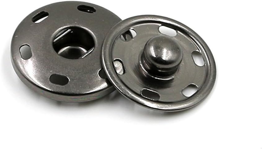 Metal Snap Button Clasps Fastener Press-Stud,Great for Closure Purse Handbag Clothes Sewing Craft,Pack of 12 Sets (15mm)