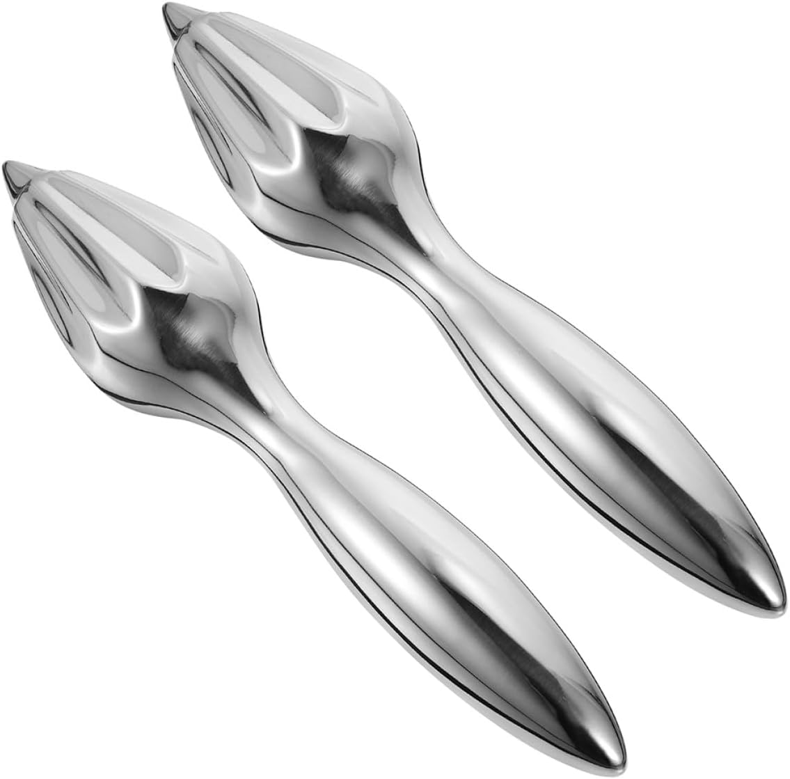 SOLUSTRE Manual Stainless Steel Citrus Juicer and Lemon Squeezer, 2pcs Portable Fruit Reamers for Daily Use, Travel-friendly Orange Juicer with Multi-function Lemon Accessory