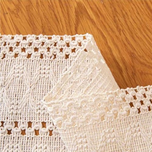 Image of HomeCloud Croshia Woven Table placemat - Heat Resistant, Washable Table Decoration for Dining, Office, Kitchen, Hotel, and Home (Rec White, Set of 2)