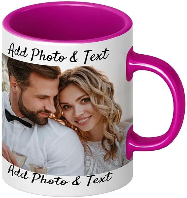 Launchigo Customized Accent Mugs - Two Toned Mugs With Photo & Text. Custom Photo Coffee Mug. Best Gift For Christmas, Birthday & Friendship Day.[CUSTOM] (Accent Mug 04, 11 oz)