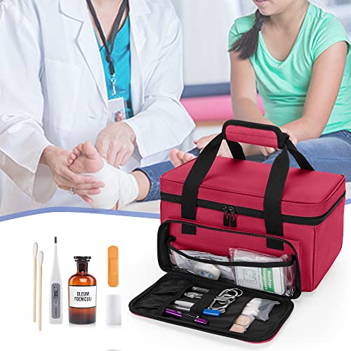 CURMIO Bolsa pequena de primeiros socorros vazia, kit de primeiros socorros para família, caixa orga