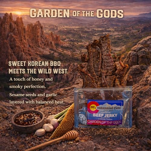 Image of Centennial Cuts Beef Jerky - Garden of the Gods - Korean Style BBQ, High Protein, 7 oz Snack