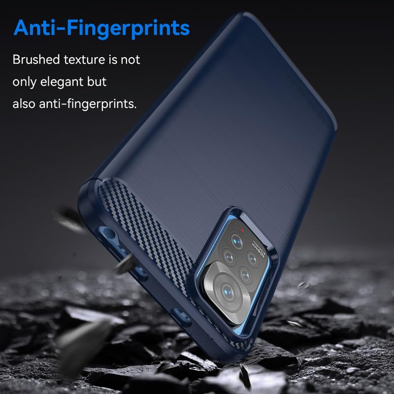 Image of Hybrid Carbon Fiber Back Case for Redmi Note 11 / Note 11S (Blue)
