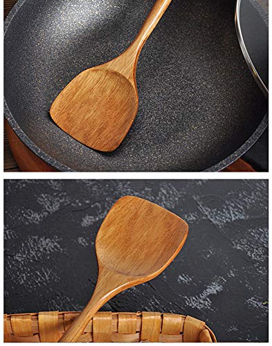 Image of FJNATINH Wooden Spatula with Long Handle for Cooking Kitchen Cookware