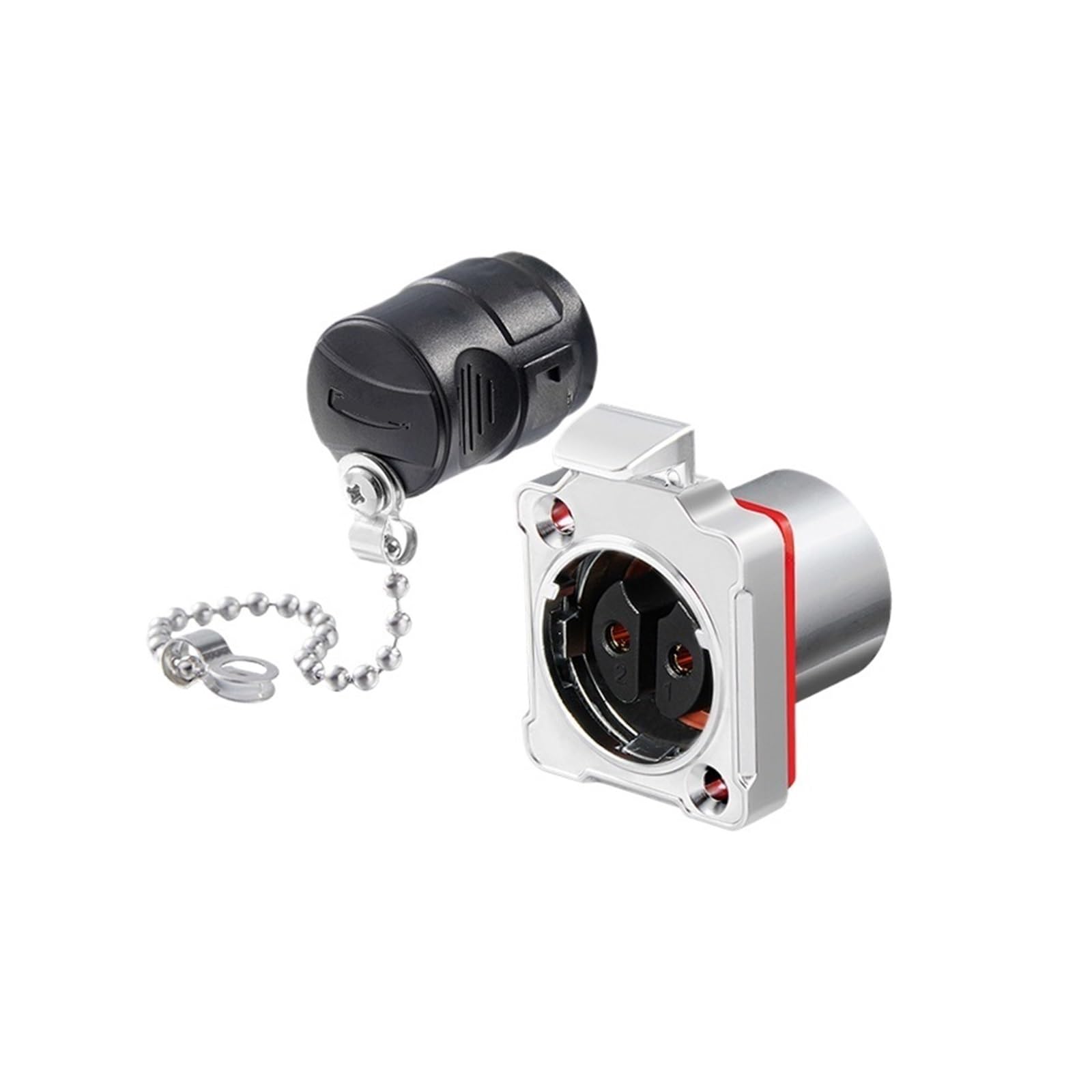 QAZXSEMUI Locking Wire BD24 2-core Metal Industrial Equipment Portable 25A Power Crimping Connector Aviation Plug(Metal flange female seat)