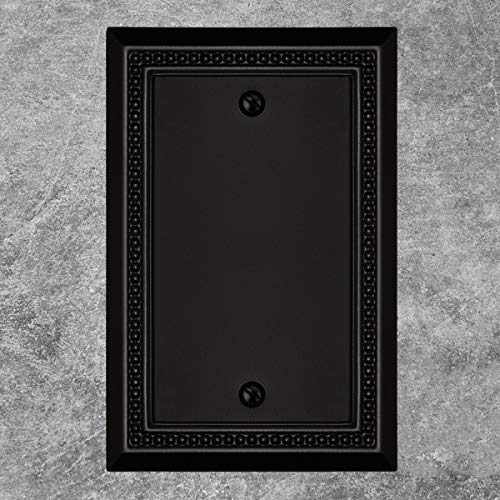 Henne Bery Sunken Pearls Heavy Duty Decorative Wall Plate Switch Plate Outlet Cover, Durable Solid Zinc Alloy (Single Blank 2PK, Matte Black) by Henne Bery - Used condition - Image 3